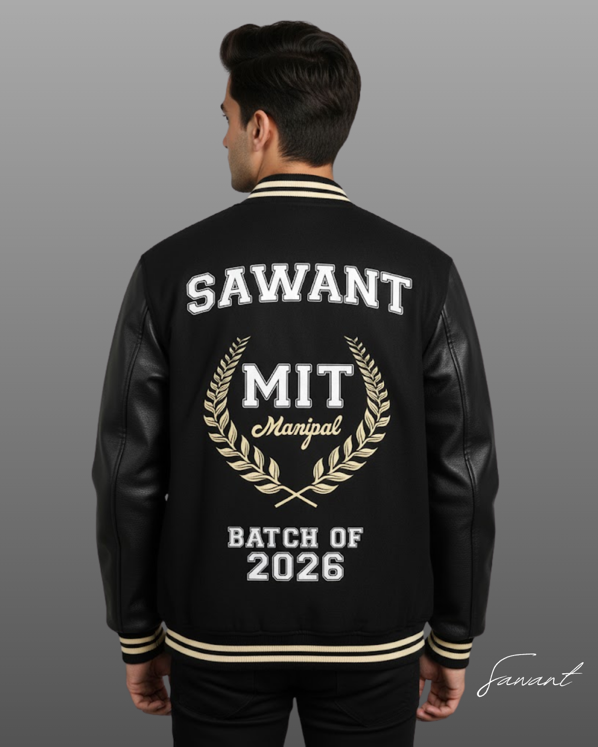 MIT Batch of 2026 Odin Black Varsity (leather sleeves)